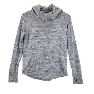 Athleta‎ Techie Hoodie Sweatshirt Gray Cowl Neck Thumbholes Size XXS